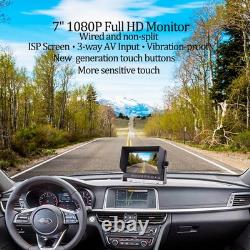 7 Wired Rear View Reverse Backup Camera System 1080P AHD with Audio, Parking
