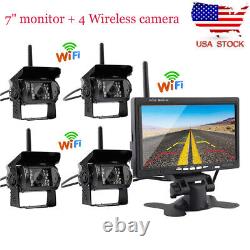 7 Wireless Backup Rear View Camera Night Vision System Monitor For RV Truck Bus