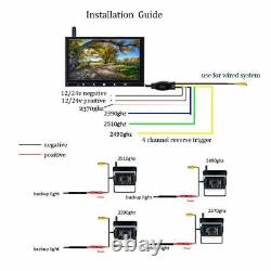 7 Wireless Backup Rear View Camera Night Vision System Monitor For RV Truck Bus