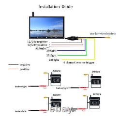 7 Wireless Backup Rear View Camera Night Vision System Monitor For RV Truck Bus