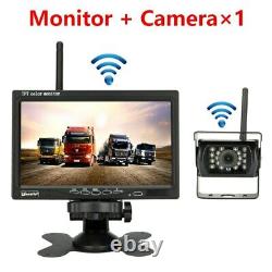 7 Wireless Backup Rear View Camera System Monitor Night Vision For RV Truck Bus