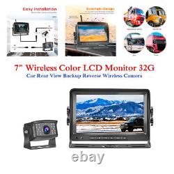 7 Wireless Color LCD Monitor 32G Car Rear View Backup Reverse Wireless Camera