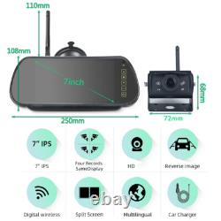7'' Wireless DVR Monitor 4 Reverse Backup Wifi Camera Rear View For Truck Bus RV