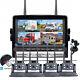 7 Wireless DVR Monitor 4x Solar Magnetic Rear View Camera For Car RV Truck Bus