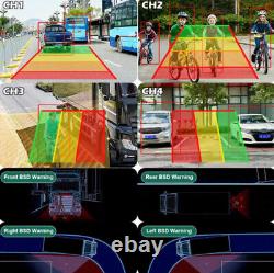 7 Wireless DVR Monitor 4x Solar Magnetic Rear View Camera For Car RV Truck Bus