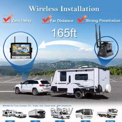 7 Wireless DVR Monitor 4x Solar Magnetic Rear View Camera For Car RV Truck Bus