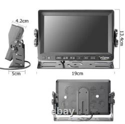 7 Wireless DVR Monitor 4x Solar Magnetic Rear View Camera For Car RV Truck Bus