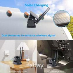 7 Wireless DVR Monitor 4x Solar Magnetic Rear View Camera For Car RV Truck Bus
