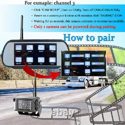 7'' Wireless DVR Monitor AHD Rear View Backup Camera For Truck Bus RV Car Van