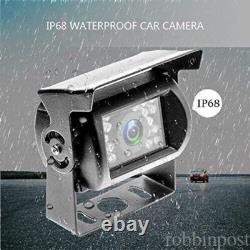 9Quad Monitor 4x 4PIN Side Rear View Backup Camera Kit For Truck Caravan SUV