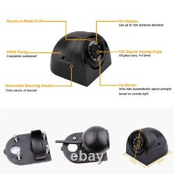 9Quad Monitor 4x 4PIN Side Rear View Backup Camera Kit For Truck Caravan SUV