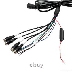 9Quad Monitor 4x 4PIN Side Rear View Backup Camera Kit For Truck Caravan SUV