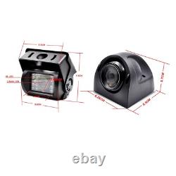 9Quad Monitor 4x 4PIN Side Rear View Backup Camera Kit For Truck Caravan SUV