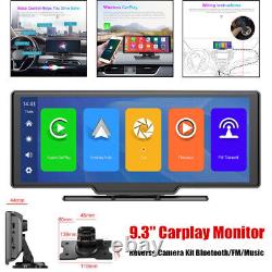 9.3 Car Carplay Digital Display Monitor Bluetooth Rear View Backup Camera Kit