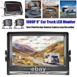 9 Car AHD Video Recorder LCD Monitor Rear View Backup Reverse Camera Kit 12-24V