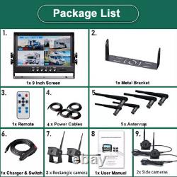 9 DVR Digital Wireless Monitor 1080P Backup Rear View Camera for Truck Trailer