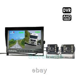 9 DVR Monitor+ 2x AHD 1080P Car Reverse Rear View Mirror Backup Camera RV 32 GB