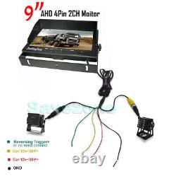 9 DVR Monitor+ 2x AHD 1080P Car Reverse Rear View Mirror Backup Camera RV 32 GB