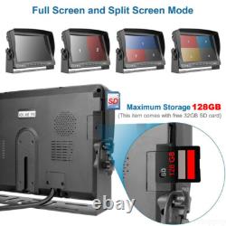 9 DVR Quad Monitor 4x 4CH Realtime Backup Dash Cam Side Recording Camera Truck