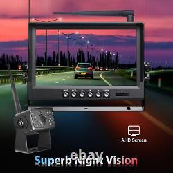 9 Digital Wireless Monitor DVR 1080P Side/Rear View Backup Camera For Truck Kit