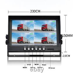 9 Digital Wireless Monitor DVR 1080P Side/Rear View Backup Camera For Truck Kit