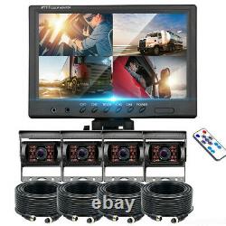 9 HD Monitor + 4X Backup Rear View Camera System Night Vision For RV Truck Bus