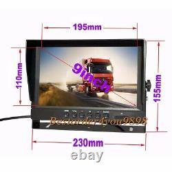 9 IPS SD DVR Split Monitor+2 x 4Pin AHD 1080P Front Car Rear View Backup Camera