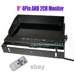 9 IPS Split Monitor+2 x 4Pin AHD 1080P Front Car Rear View Backup Camera SD DVR
