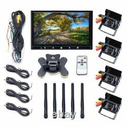 9 Monitor+4X Wireless HD Rear View Backup Cameras For RV Truck Bus Trailer kit