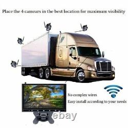 9 Monitor + 4 X Wireless Rear View Backup Cameras For RV Truck Bus Trailer kit