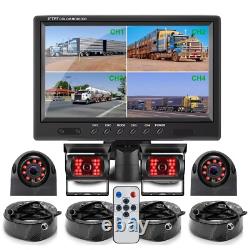 9 Monitor 4x Side Rear View Backup Cameras 2x 10+2x 20m Video Cables Truck Rvs