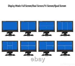 9 QUAD MONITOR SPLIT SCREEN 2x REAR VIEW BACKUP CCD CAMERA Kit FOR BUS TRUCK RV