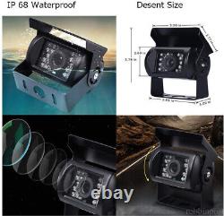 9 QUAD MONITOR SPLIT SCREEN 2x REAR VIEW BACKUP CCD CAMERA Kit FOR BUS TRUCK RV