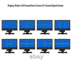 9 QUAD SPLIT MONITOR SCREEN 3x REAR VIEW BACKUP CCD CAMERA SYSTEM DUAL BRACKATS