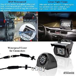 9 QUAD SPLIT MONITOR SCREEN 4x REAR VIEW BACKUP CCD CAMERA SYSTEM FOR TRUCK BUS