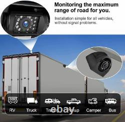 9 QUAD SPLIT MONITOR SCREEN 4x REAR VIEW BACKUP CCD CAMERA SYSTEM FOR TRUCK BUS