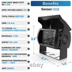 9 QUAD SPLIT MONITOR SCREEN 4x REAR VIEW BACKUP CCD CAMERA SYSTEM FOR TRUCK RV