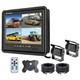9 QUAD SPLIT MONITOR SCREEN REAR VIEW BACKUP 2x CCD CAMERA KIT FOR BUS TRUCK RV