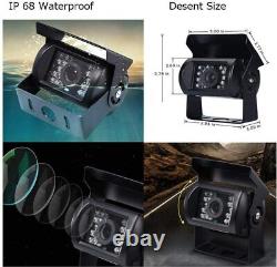 9 Quad 4 Split Monitor Front Rear View Backup Camera Kit For Bus Truck Trailers