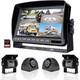 9'' Quad DVR HD Monitor Rear Side View Backup Camera for RV Truck Trailer Camper