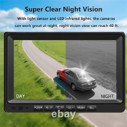 9'' Quad DVR HD Monitor Rear Side View Backup Camera for RV Truck Trailer Camper
