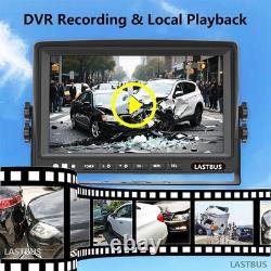 9'' Quad DVR HD Monitor Rear Side View Backup Camera for RV Truck Trailer Camper