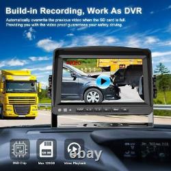 9'' Quad DVR HD Monitor Rear Side View Backup Camera for RV Truck Trailer Camper