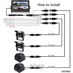 9'' Quad DVR HD Monitor Rear Side View Backup Camera for RV Truck Trailer Camper