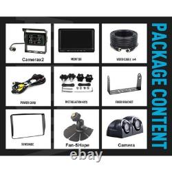 9'' Quad DVR HD Monitor Rear Side View Backup Camera for RV Truck Trailer Camper