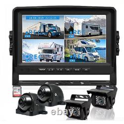 9 Quad DVR Monitor Rear View Backup Camera Reverse for Truck Bus Trailer RV Car
