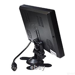 9'' Quad Monitor 2x 4PIN Backup Rear View Camera 2x 10m 12-24V Truck RV Tractor
