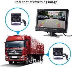 9'' Quad Monitor 2x 4PIN Backup Rear View Camera 2x 10m 12-24V Truck RV Tractor