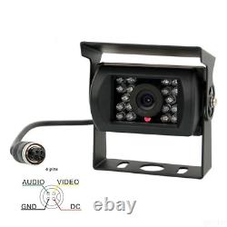 9'' Quad Monitor 2x 4PIN Backup Rear View Camera 2x 10m 12-24V Truck RV Tractor