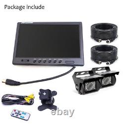 9 Quad Monitor 4PIN CCD Backup Camera Rear View for Truck Agriculture Machine